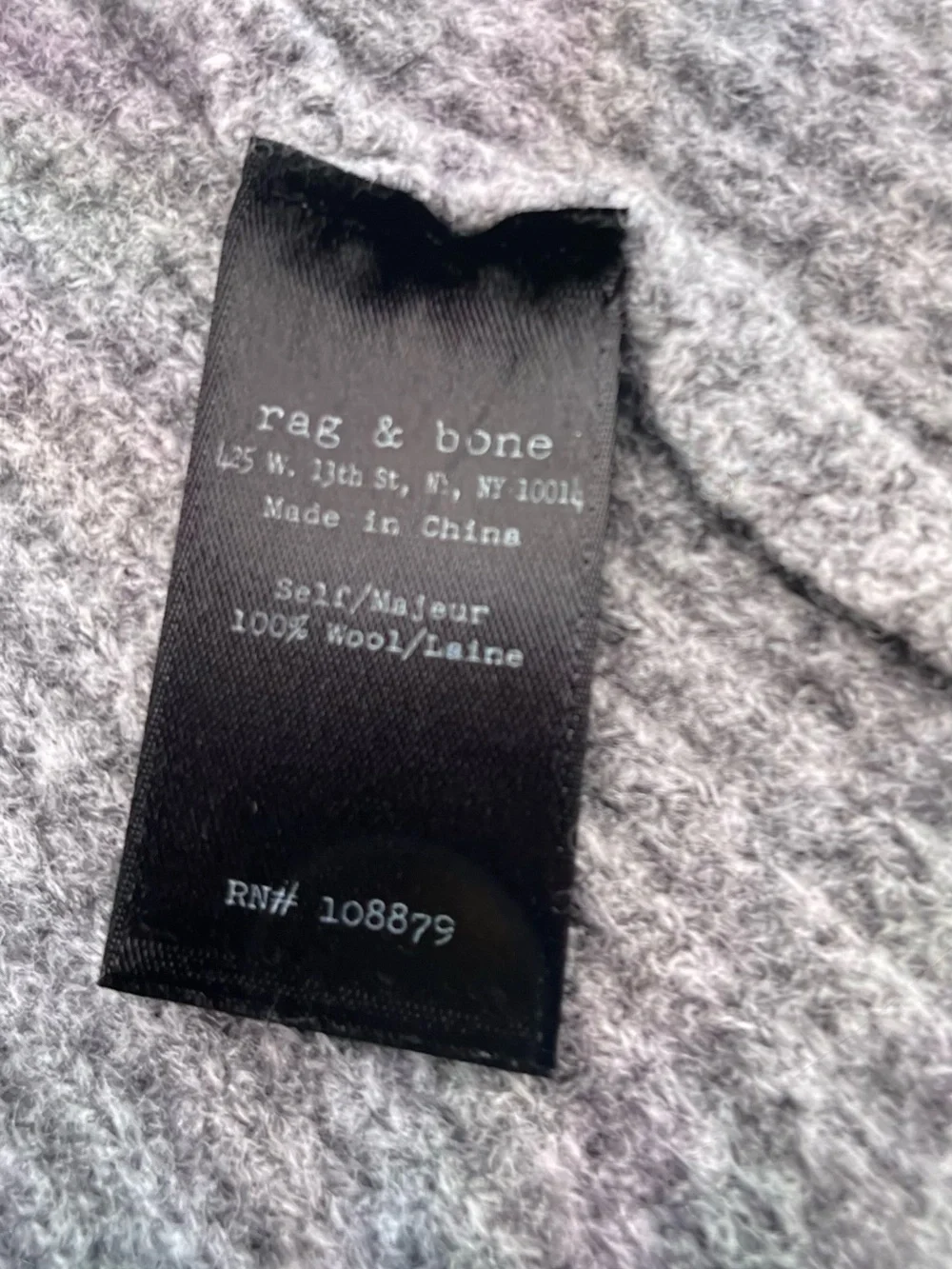 rag & bone Grey Open-Front Knit Cardigan